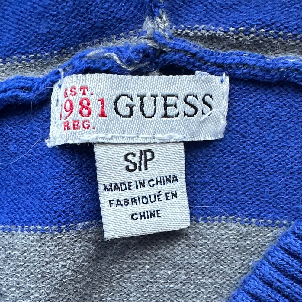 Guess Women's Blue and Gray Chevron Jacket Y2K - Picture 2 of 6